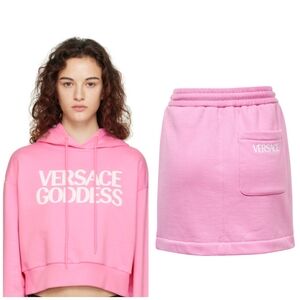 Versace Pink Hoodie and Skirt Set